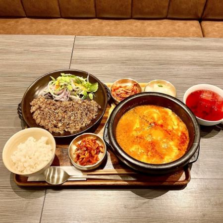 ご褒美ドリンク１杯つき「純豆腐＆彦陽（おんやん）プルコギ」コース　※おひとり様から可能！