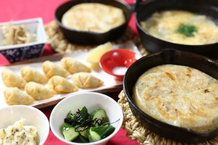【選べる餃子8個とスープ餃子付】満足セット6品(2人から3人様なら是非)