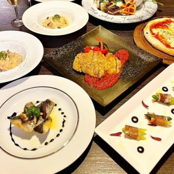 [Seasonal course C with drink bar] 3,820 yen (tax included) with 6 dishes + dessert buffet