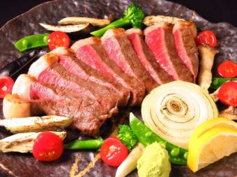 Aso Aka beef rare parts steak + 9 dishes including 5 kinds of horse sashimi + 100 deluxe kinds all-you-can-drink
