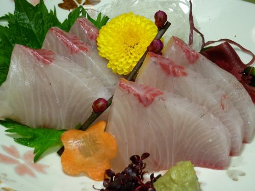 琥珀魚 / 小沙丁魚 / 比目魚 / 三文魚 / 章魚 / 扇貝