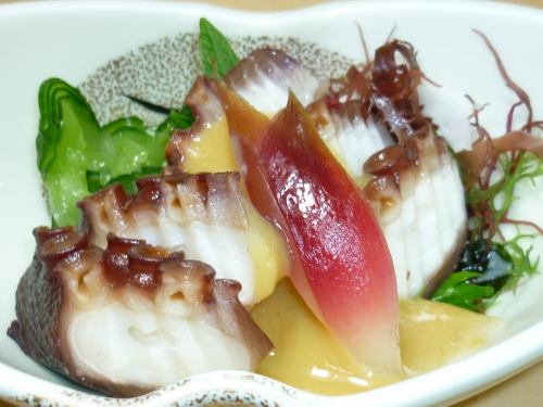 Octopus with mustard vinegar and miso