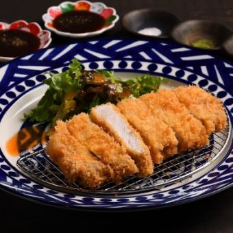 【3小時暢飲】特大份炸豬排套餐（含保壽豬肉和紀州鴨）【人氣之選】