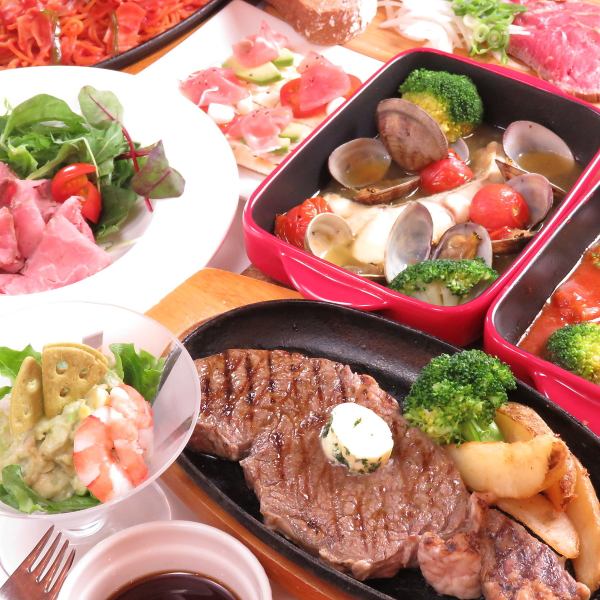 2h无限畅饮豪华套餐≪10道菜≫5500日元（含税）/时令创意家常菜，肉类料理，鱼料理等。