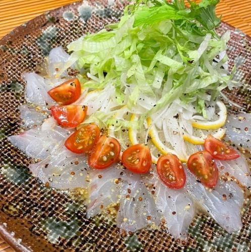 Seafood carpaccio salad tailoring