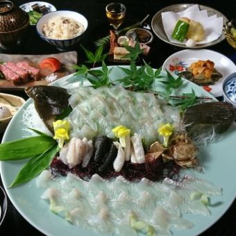 Delight in the high-quality fish "Joshita flounder" and Kaiseki cuisine... [Joshita flounder Kaiseki] 9900 yen ~ 19800 yen Service charge free