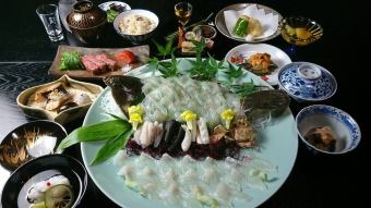 享受優質魚類「下田比目魚」和懷石料理......【上田比目魚懷石料理】9900日元〜19800日元服務費免費