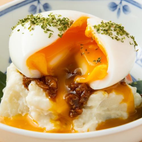 Toriya's Devil Potato Salad - Topped with Chicken Miso and Soft-boiled Egg -