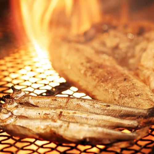 Charcoal-grilled Hokkaido delicacies
