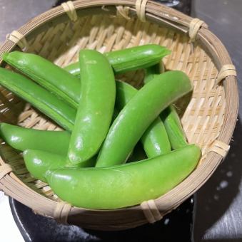 スナップエンドウ塩茹で