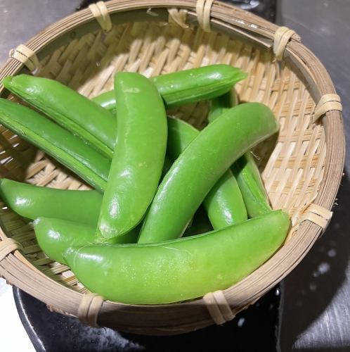 スナップエンドウ塩茹で