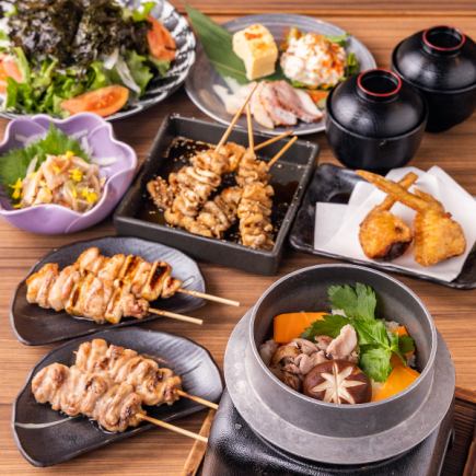 [All-you-can-drink included] Local chicken rice pot or Hakata Mizutaki TORA Tori YA [Hana] course of 8 dishes