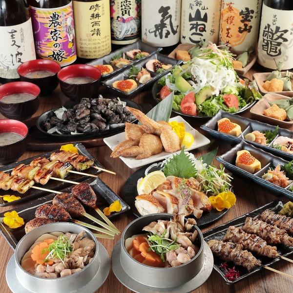 【ご宴会に♪】120分飲み放題付き◆極み地鶏タタキやもも炭火焼き等入ったTORA鶏YA◎桐コース