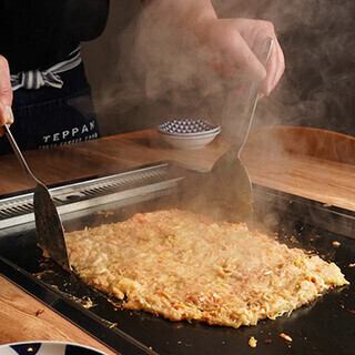 鉄板焼きの臨場感