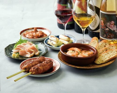 定番な和の酒肴だけでなく、ワインに合う一品もご用意