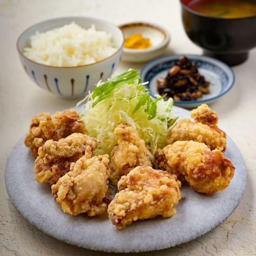 Chicken karaage set meal with secret sauce (7 pieces)