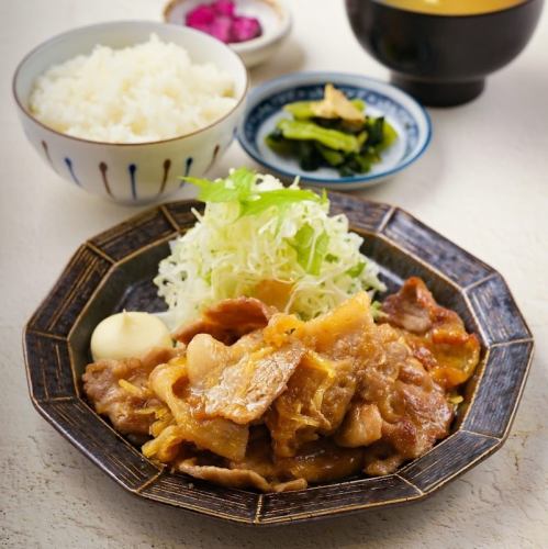 Ginger-fried pork shoulder set meal (180g)