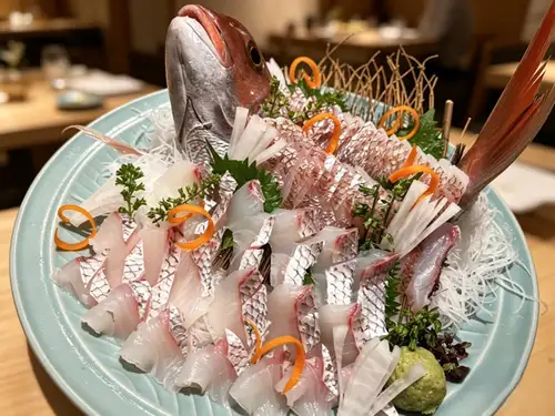 Perfect for celebrations: Whole sea bream sashimi