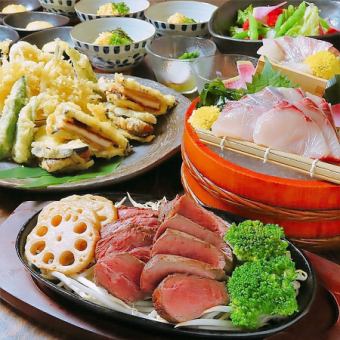 冬季限定! 【冬季享受套餐 8,800日圓(含稅)】包含11道冬季料理,例如安康魚肝、魚精、河豚等 / 含3小時暢飲