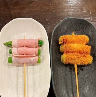 【創作串】アスパラベーコン串／トマトベーコン