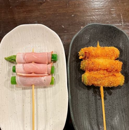 【創作串】アスパラベーコン串／トマトベーコン