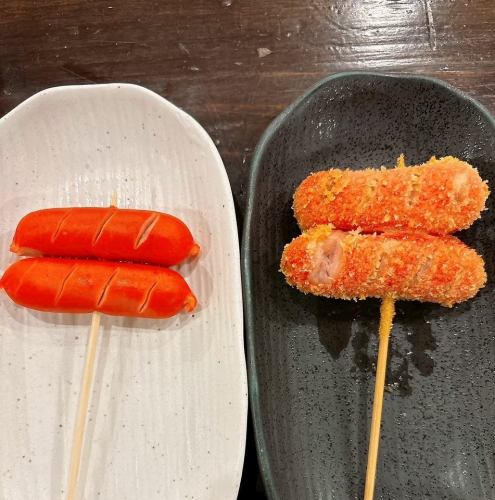 【創作串】もちベーコン／赤ウインナー串