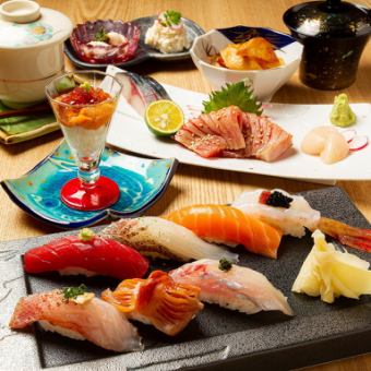 [Slight sushi kaiseki including all-you-can-drink] 10,000 yen course (tax included)