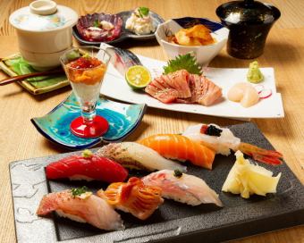 [Slight sushi kaiseki including all-you-can-drink] 10,000 yen course (tax included)