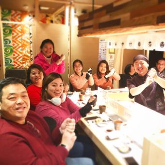 也欢迎来自海外的顾客！我喜欢通过寿司与所有人交流，例如英语，中文和韩语。