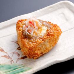 Crab miso cheese grilled rice ball