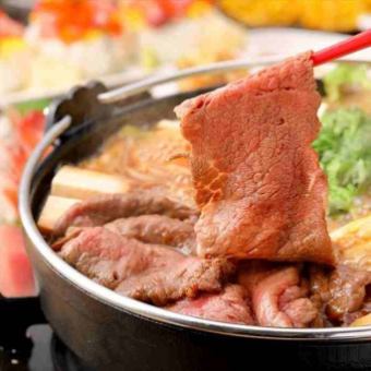 <June/July> Seafood and Tokachi Ikeda Beef Sukiyaki Course [120 minutes with all-you-can-drink draft beer]