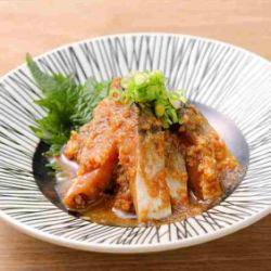 Sesame-marinated mackerel