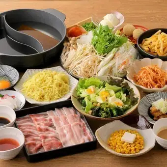定番スタンダードコース（豚しゃぶ・豚すき食べ放題+逸品料理25品）120分生ビール込飲放付