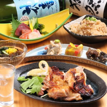 [◎ Anniversary special spring course! 9 dishes including carefully selected young chicken teriyaki and beef tataki] 10 types of local sake, 120 minutes all-you-can-drink 5000 yen coupon → 4000 yen