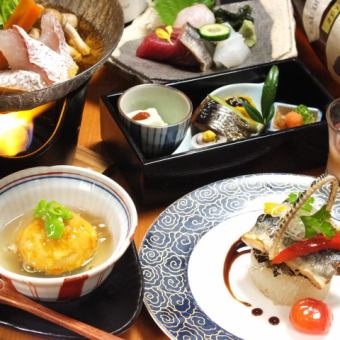 [Live fish seasonal vegetables course] 8 dishes total 5,500 yen (tax included)♪