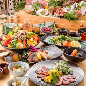 C [2.5 hours all-you-can-drink included] Fresh fish box, deep-fried fish skewers, local chicken hotpot! Full moon course [10 dishes in total/6000 yen → 5500 yen]