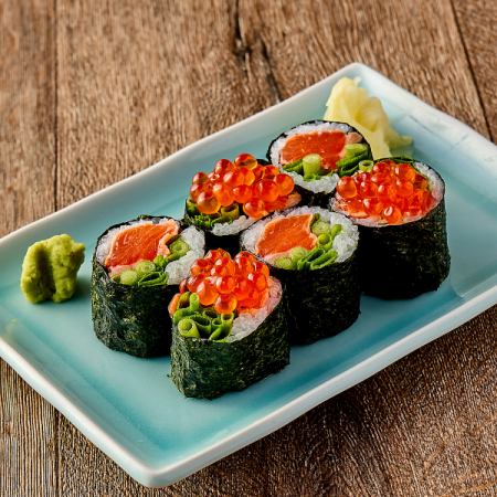 【あてまき】炙りサーモンいくら/和牛とウニ 卵黄付き/梅しそ明太子