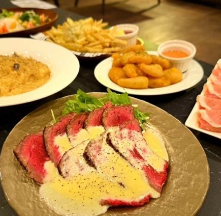 ▼3時間飲み放題付×女子会コース ローストビーフやチーズリゾットなど<全7品>3500円