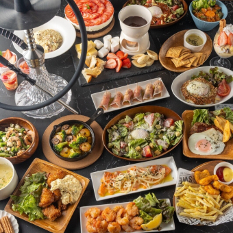 ▼3時間飲み放題付『堪能コース』黄金から揚げや自家製キーマカレー等<全7品>4500円⇒3850円