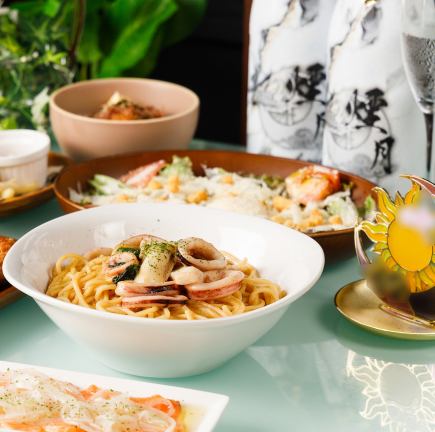 ▼3時間飲み放題付×煙月女子会コース ローストビーフやチーズリゾットなど<全7品>3500円