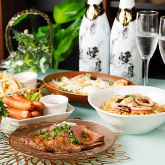 ▼OPEN限定!!ローストビーフ食べ放題付コース<全8品>3500円(チーズかけ放題+500円)