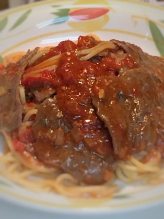 Wagyu beef (A3 grade) with garlic tomato sauce