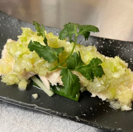 しっとり蒸し鶏ネギ生姜だれ