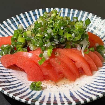 トマトサラダ青ネギ花椒ドレッシング