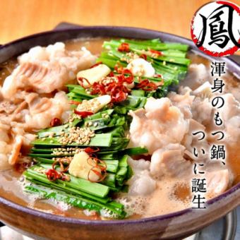 【HP限定】当店一押『地鶏と鮮魚 焼き鳥・博多もつ鍋コース』2.5H飲み放題付(8品)4500⇒3500円