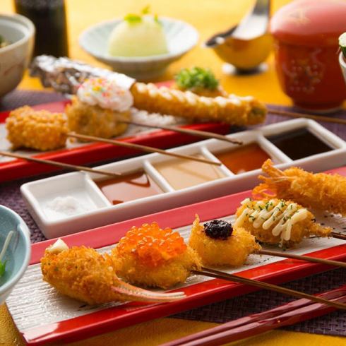 A calm Japanese atmosphere with a high-class feeling☆Kushiage lunch is very popular♪