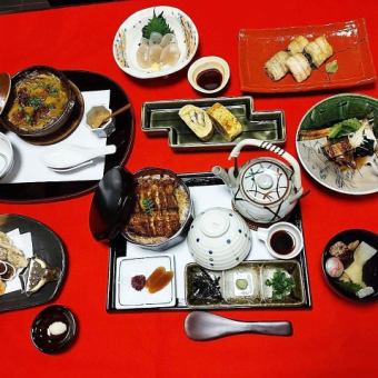 【会席】肉厚のうなぎを白焼きや天ぷらなど存分に『うなぎ会席』［全8品］