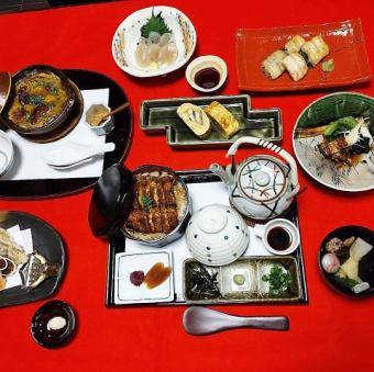 【会席】肉厚のうなぎを白焼きや天ぷらなど存分に『うなぎ会席』［全8品］