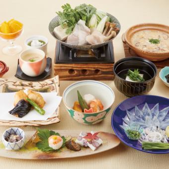 【気軽な会食に】ふく会席月波（げっぱ）|旬の食材とふく薄造りなど多彩なふく料理をお気軽に