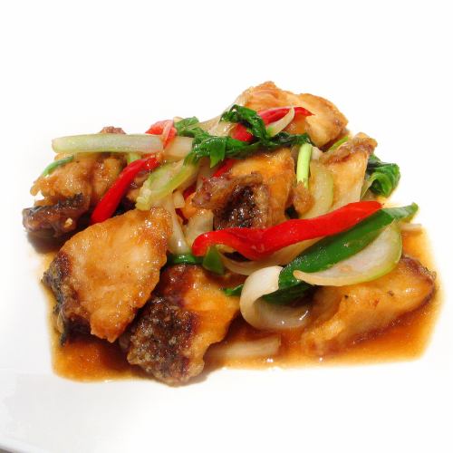 Stir-fried white fish and celery “Pla Pak Kun Chai”